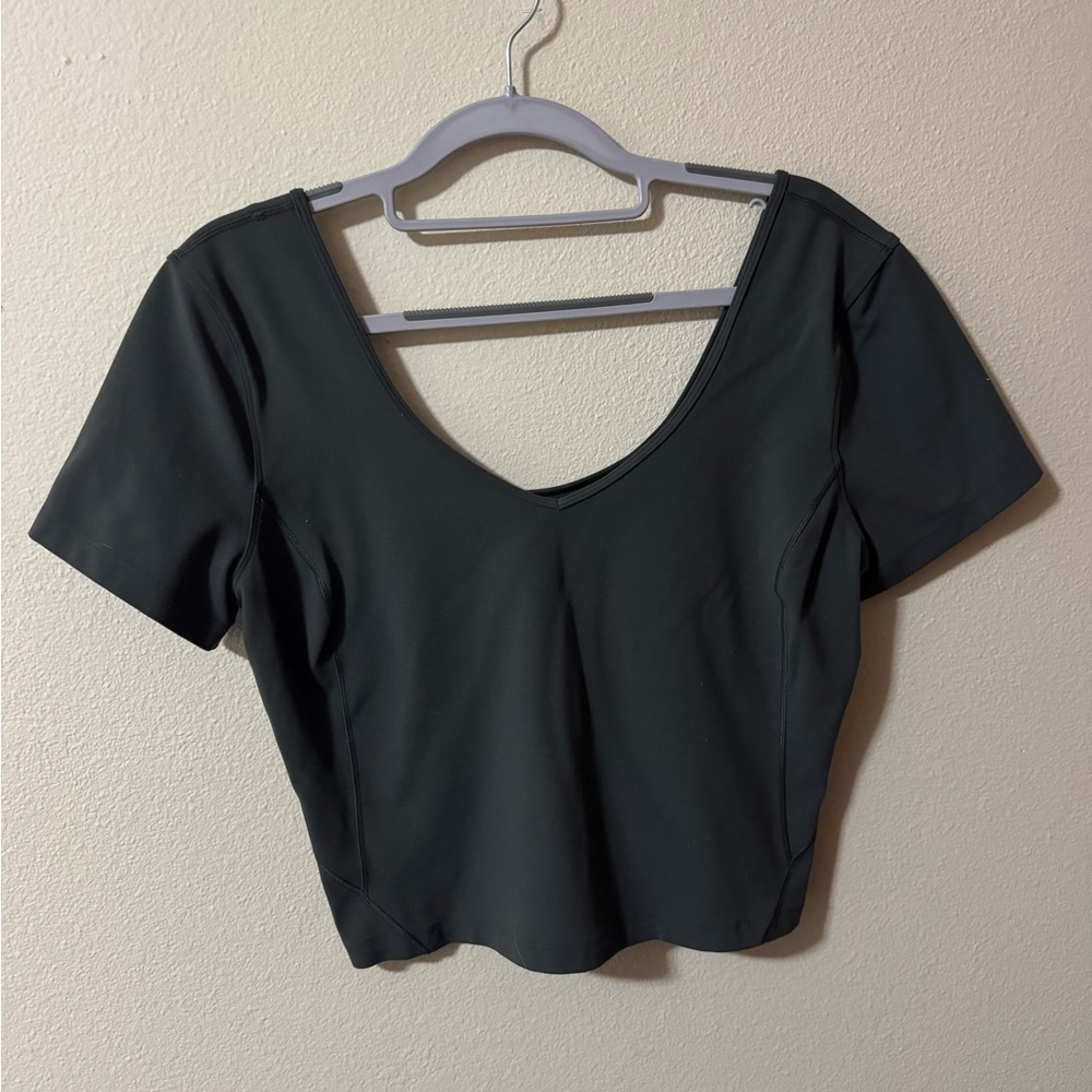 Lululemon Athletica Grey Fitted Crop Top